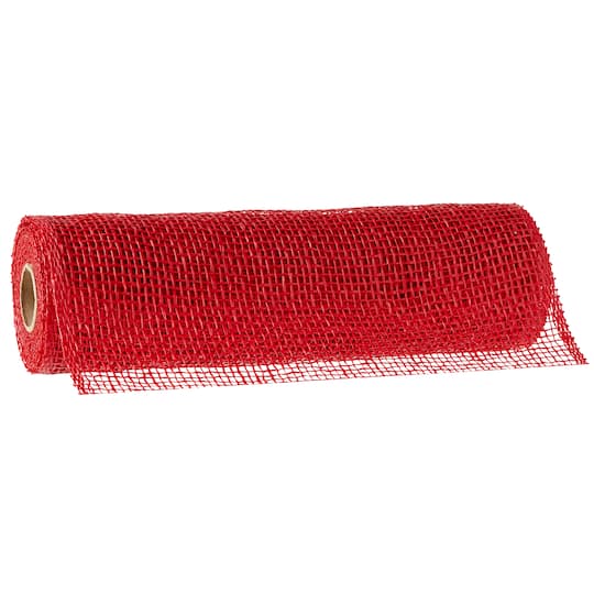 12 Pack: 10" x 19ft. Red Poly Burlap Mesh by Celebrate It™